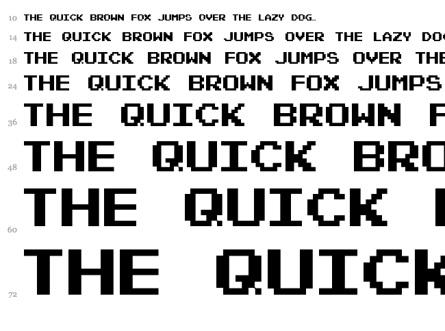 Pixel Emulator font waterfall